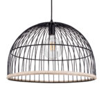 GLOBOSTAR® NEVIS 00681 Μοντέρνο Κρεμαστό Φωτιστικό Οροφής με Ντουί 1 x E27 AC 220-240V IP20 - Μαύρο & Μπεζ - Μ49 x Π49 x Υ34.5cm - Image 2