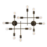 GLOBOSTAR® PIPING 00669 Vintage Φωτιστικό Τοίχου - Απλίκα με Ντουί 12 x E27 AC 220-240V IP20 - Μπρούτζινο - Μ78.5 x Π9.5 x Υ64cm - Image 2