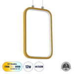 GLOBOSTAR® DEROBA 61301 Μοντέρνο Κρεμαστό Φωτιστικό Οροφής LED 12W 1320lm 360° AC 220-240V IP20 Ρυθμιζόμενο Λευκό CCT με On/Off 2700K/4500K/6000K - Lumileds SMD Chip - Χρυσό Βούρτσας - Μ16 x Π1.6 x Υ25.5cm - 3 Χρόνια Εγγύηση - Image 2