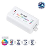 GLOBOSTAR® SP105E 70039 WiFi 2.4G Ψηφιακός Pixel Addressable Controller DC 5-12-24V IP20 - WiFi 2.4G - SPI/TTL Protocol 2048 IC - Μ8.5 x Π4.5 x Υ2.2cm - 2 Χρόνια Εγγύηση