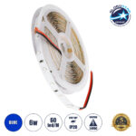 GLOBOSTAR® LILAC 70206 Ταινία LED 6W/m 360lm/m 120° DC 24V IP20 60 x SMD2835 Chip/m Μπλε Dimmable - Sanan SMD Chip - Μ500 x Π0.8 x Υ0.1cm - Ρολό 5 Μέτρων - 5 Χρόνια Εγγύηση