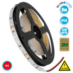 GLOBOSTAR® LUXA 70234 Ταινία LED 8W/m 640lm/m 120° DC 24V IP20 120 x SMD2835 Chip/m Κόκκινο Dimmable - Sanan SMD Chip - Μ500 x Π0.8 x Υ0.2cm - Ρολό 5 Μέτρων - 5 Χρόνια Εγγύηση