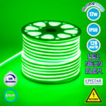 GLOBOSTAR® NEOVALE 70574 Ταινία Neon Flex LED 12W/m 600lm/m 120° DC 220-240V Αδιάβροχο IP65 120 x SMD2835 Chip/m Πράσινο Dimmable - Sanan SMD Chip - Μ100 x Π0.8 x Υ1.6cm - 3 Χρόνια Εγγύηση