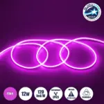 GLOBOSTAR® NEOVALE 70577 Ταινία Neon Flex LED 12W/m 600lm/m 120° DC 220-240V Αδιάβροχο IP65 120 x SMD2835 Chip/m Ροζ Dimmable - Sanan SMD Chip - Μ100 x Π0.8 x Υ1.6cm - 3 Χρόνια Εγγύηση