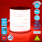 GLOBOSTAR® NEOTUBE 70583 Ταινία Neon Flex LED 12W/m 600lm/m 360° DC 24V Αδιάβροχο IP65 120 x SMD2835 Chip/m Κόκκινο Dimmable - Sanan SMD Chip - Μ100 x Π1.3 x Υ1.3cm - 3 Χρόνια Εγγύηση