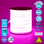 GLOBOSTAR® NEOTUBE 70587 Ταινία Neon Flex LED 12W/m 600lm/m 360° DC 24V Αδιάβροχο IP65 120 x SMD2835 Chip/m Ροζ Dimmable - Sanan SMD Chip - Μ100 x Π1.3 x Υ1.3cm - 3 Χρόνια Εγγύηση