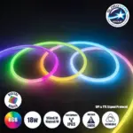 GLOBOSTAR® NEOTUBE 70589 Ψηφιακή Pixel Addressable Ταινία Neon Flex LED 18W/m 900lm/m 360° DC 24V Αδιάβροχο IP65 96 x SMD5050 Chip/m 16 x Pixel/m Πολύχρωμο RGB Dimmable SPI/TTL Protocol IC WS2811 - Sanan SMD Chip - Μ100 x Π2.1 x Υ2.1cm - 3 Χρόνια Εγγύηση