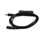 GLOBOSTAR® STRIPDC 70681 Ταχυσύνδεσμος DC Jack 5.5x2.1mm Θηλυκός σε Αρσενικό με Διακόπτη On/Off IP20 - Μαύρο - Μ185 x Π1.9 x Υ1.5cm - Image 3