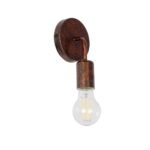 GLOBOSTAR® DON 01398 Vintage Φωτιστικό Τοίχου - Απλίκα με Ντουί 1 x E27 AC 220-240V IP20 - Χάλκινο Εφέ Σκουριάς - Μ10 x Π7 x Υ16cm - Image 2