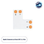 GLOBOSTAR® STRIPCON 70705 L Σύνδεσμος για Μονόχρωμη Ταινία LED 10mm σε 10mm IP20 - Λευκό - Μ2 x Π2 x Υ0.1cm