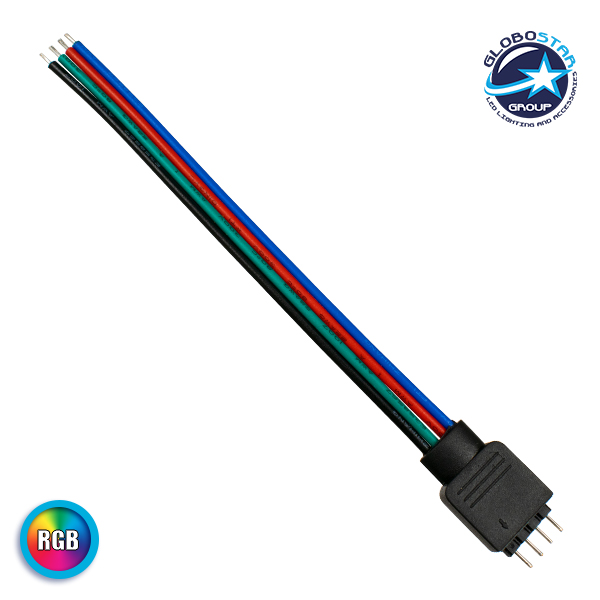 70725_1 GLOBOSTAR® STRIPCON 70725 Ταχυσύνδεσμος 4 Pin Αρσενικός για Ταινία LED RGB σε 4 Καλώδια IP20 - Πολύχρωμο - Μ16.5 x Π1.7 x Υ0.3cm - Image 1