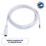 GLOBOSTAR® STRIPDC 70746 Ταχυσύνδεσμος DC Jack 5.5x2.1mm Θηλυκός IP20 - Λευκό - Μ200 x Π2.1 x Υ2.1cm