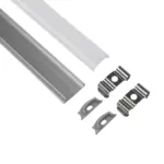 GLOBOSTAR® ALP-LINEAR CURBARIO 70802-1M Επιφανειακό Εύκαμπτο Προφίλ Αλουμινίου με Λευκό Γαλακτερό Πατητό Κάλυμμα για Ταινίες LED IP20 - Ασημί & Λευκό - Μ100 x Π1.8 x Υ0.5cm - Image 3