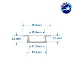 GLOBOSTAR® ALP-LINEAR RECCA 70803-1M Χωνευτό Προφίλ Αλουμινίου με Λευκό Γαλακτερό Συρόμενο Κάλυμμα για Ταινίες LED IP20 - Ασημί & Λευκό - Μ100 x Π2.2 x Υ0.6cm - Image 2