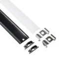 GLOBOSTAR® ALP-LINEAR CURBARIO 70804-1M Επιφανειακό Εύκαμπτο Προφίλ Αλουμινίου με Λευκό Γαλακτερό Πατητό Κάλυμμα για Ταινίες LED IP20 - Μαύρο & Λευκό - Μ100 x Π1.8 x Υ0.5cm - Image 3