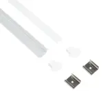 GLOBOSTAR® ALP-LINEAR RECCA 70807-1M Χωνευτό Προφίλ Αλουμινίου με Λευκό Γαλακτερό Πατητό Κάλυμμα για Ταινίες LED IP20 - Ασημί & Λευκό - Μ102 x Π2.2 x Υ0.8cm - Image 2