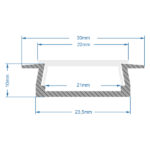 GLOBOSTAR® ALP-LINEAR RECCA 70811-1M Χωνευτό Προφίλ Αλουμινίου με Λευκό Γαλακτερό Πατητό Κάλυμμα για Ταινίες LED IP20 - Ασημί & Λευκό - Μ100 x Π3 x Υ1.1cm - Image 2