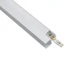 GLOBOSTAR® ALP-R-SHELF DODA 70814-1M Χωνευτό Προφίλ Αλουμινίου Ειδικό για Φωτισμό Ραφιού 18mm με Λευκό Γαλακτερό Πατητό Κάλυμμα για Ταινίες LED IP20 - Ασημί & Λευκό - Μ100 x Π1.5 x Υ2cm - Image 2