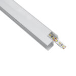 GLOBOSTAR® ALP-R-SHELF DODA 70814-3M Χωνευτό Προφίλ Αλουμινίου Ειδικό για Φωτισμό Ραφιού 18mm με Λευκό Γαλακτερό Πατητό Κάλυμμα για Ταινίες LED IP20 - Ασημί & Λευκό- Μ300 x Π1.5 x Υ2cm - Πακέτο 5 Τεμαχίων - Image 2