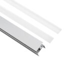 GLOBOSTAR® ALP-R-SHELF DODA 70814-3M Χωνευτό Προφίλ Αλουμινίου Ειδικό για Φωτισμό Ραφιού 18mm με Λευκό Γαλακτερό Πατητό Κάλυμμα για Ταινίες LED IP20 - Ασημί & Λευκό- Μ300 x Π1.5 x Υ2cm - Πακέτο 5 Τεμαχίων - Image 3