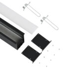 GloboStar® RECESS-PROFILE 70818-1M Προφίλ Αλουμινίου - Βάση & Ψύκτρα Ταινίας LED με Λευκό Γαλακτερό Κάλυμμα - Χωνευτή Χρήση - Πατητό Κάλυμμα - Μαύρο - 1 Μέτρο - Μ100 x Π7.5 x Υ7cm - Image 4