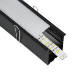 GloboStar® RECESS-PROFILE 70818-1M Προφίλ Αλουμινίου - Βάση & Ψύκτρα Ταινίας LED με Λευκό Γαλακτερό Κάλυμμα - Χωνευτή Χρήση - Πατητό Κάλυμμα - Μαύρο - 1 Μέτρο - Μ100 x Π7.5 x Υ7cm - Image 5