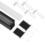 GloboStar® RECESS-PROFILE 70818-3M Προφίλ Αλουμινίου - Βάση & Ψύκτρα Ταινίας LED με Λευκό Γαλακτερό Κάλυμμα - Χωνευτή Χρήση - Πατητό Κάλυμμα - Μαύρο - 3 Μέτρα - Μ300 x Π7.5 x Υ7cm - Image 3