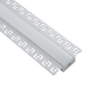 GLOBOSTAR® ALP-PLASTERIN GYPSO 70819-2M Χωνευτό Προφίλ Αλουμινίου Ειδικό για Γυψοσανίδα με Λευκό Γαλακτερό Πατητό Κάλυμμα για Ταινίες LED IP20 - Ασημί & Λευκό - Μ200 x Π6.7 x Υ1.3cm - Πακέτο 5 Τεμαχίων - Image 4