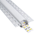 GLOBOSTAR® ALP-PLASTERIN GYPSO 70819-3M Χωνευτό Προφίλ Αλουμινίου Ειδικό για Γυψοσανίδα με Λευκό Γαλακτερό Πατητό Κάλυμμα για Ταινίες LED IP20 - Ασημί & Λευκό - Μ300 x Π6.7 x Υ1.3cm - Πακέτο 5 Τεμαχίων - Image 2