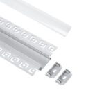 GLOBOSTAR® ALP-PLASTERIN GYPSO 70819-3M Χωνευτό Προφίλ Αλουμινίου Ειδικό για Γυψοσανίδα με Λευκό Γαλακτερό Πατητό Κάλυμμα για Ταινίες LED IP20 - Ασημί & Λευκό - Μ300 x Π6.7 x Υ1.3cm - Πακέτο 5 Τεμαχίων - Image 3