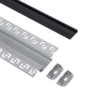 GloboStar® PLASTERBOARD-PROFILE 70820-1M Προφίλ Αλουμινίου - Βάση & Ψύκτρα Ταινίας LED με Μαύρο Φιμέ Κάλυμμα - Χωνευτή Χρήση σε Γυψοσανίδα - Trimless - Πατητό Κάλυμμα - Ασημί - 1 Μέτρο - Μ100 x Π6.7 x Υ1.4cm - Image 3