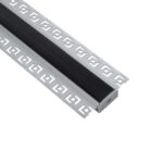 GloboStar® PLASTERBOARD-PROFILE 70820-1M Προφίλ Αλουμινίου - Βάση & Ψύκτρα Ταινίας LED με Μαύρο Φιμέ Κάλυμμα - Χωνευτή Χρήση σε Γυψοσανίδα - Trimless - Πατητό Κάλυμμα - Ασημί - 1 Μέτρο - Μ100 x Π6.7 x Υ1.4cm - Image 4