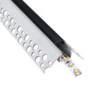 GLOBOSTAR® ALP-PLASTERIN GYPSO 70822-3M Χωνευτό Προφίλ Αλουμινίου Ειδικό για Εξωτερική Γωνία Γυψοσανίδας με Μαύρο Φιμέ Πατητό Κάλυμμα για Ταινίες LED IP20 - Ασημί & Μαύρο - Μ300 x Π4.5 x Υ2cm - Πακέτο 5 Τεμαχίων - Image 2
