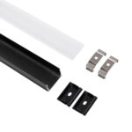 GLOBOSTAR® ALP-LINEAR VEXTA 70825-1M Επιφανειακό Προφίλ Αλουμινίου με Λευκό Γαλακτερό Πατητό Κάλυμμα για Ταινίες LED IP20 - Μαύρο & Λευκό - Μ100 x Π3 x Υ2cm - Image 3