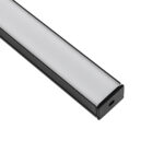 GLOBOSTAR® ALP-LINEAR VEXTA 70825-1M Επιφανειακό Προφίλ Αλουμινίου με Λευκό Γαλακτερό Πατητό Κάλυμμα για Ταινίες LED IP20 - Μαύρο & Λευκό - Μ100 x Π3 x Υ2cm - Image 4