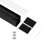 GloboStar® SURFACEPENDANT-PROFILE 70828-1M Προφίλ Αλουμινίου - Βάση & Ψύκτρα Ταινίας LED με Λευκό Γαλακτερό Κάλυμμα - Επιφανειακή & Κρεμαστή Χρήση - Πατητό Κάλυμμα - Μαύρο - 1 Μέτρο - Μ100 x Π5 x Υ7cm - Image 3