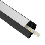 GLOBOSTAR® ALP-LINEAR VERTEX 70828-3M Επιφανειακό Προφίλ Αλουμινίου με Λευκό Γαλακτερό Πατητό Κάλυμμα για Ταινίες LED IP20 - Μαύρο & Λευκό - Μ300 x Π5 x Υ7cm - Image 4