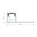 GLOBOSTAR® ALP-PLASTERIN GYPSO 70835-3M Χωνευτό Τερματικό Προφίλ Αλουμινίου Ειδικό για Γυψοσανίδα με Μαύρο Φιμέ Πατητό Κάλυμμα για Ταινίες LED IP20 - Ασημί & Μαύρο - Μ300 x Π3.1 x Υ1.3cm - Πακέτο 5 Τεμαχίων - Image 6