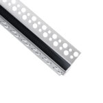GLOBOSTAR® ALP-PLASTERIN GYPSO 70837-3M Χωνευτό Προφίλ Αλουμινίου Ειδικό για Εσωτερική Γωνία Γυψοσανίδας με Μαύρο Φιμέ Πατητό Κάλυμμα για Ταινίες LED IP20 - Ασημί & Μαύρο - Μ300 x Π3.1 x Υ1.3cm - Πακέτο 5 Τεμαχίων - Image 4