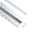 GLOBOSTAR® ALP-PLASTERIN GYPSO 70838-1M Χωνευτό Προφίλ Αλουμινίου Ειδικό για Γυψοσανίδα με Λευκό Γαλακτερό Πατητό Κάλυμμα για Ταινίες LED IP20 - Ασημί & Λευκό - Μ100 x Π5.6 x Υ1.5cm - Image 3