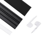 GLOBOSTAR® ALP-STEP-GRIP STAIR 70841-2M Επιφανειακό Προφίλ Αλουμινίου Ειδικό για Φωτισμό Σκαλοπατιού με Λευκό Γαλακτερό Πατητό Κάλυμμα για Ταινίες LED IP20 - Μαύρο & Λευκό - Μ200 x Π6 x Υ2.1cm - Image 3