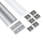 GLOBOSTAR® ALP-WALL-UPDOWN CONCEALED 70844-3M Επιφανειακό Προφίλ Αλουμινίου Ειδικό για Δημιουργία Κρυφού Φωτισμού Up & Down με Λευκό Γαλακτερό Πατητό Κάλυμμα για Ταινίες LED IP20 - Ασημί & Λευκό - Μ300 x Π5 x Υ1.7cm - Image 3