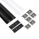GLOBOSTAR® ALP-WALL-UPDOWN CONCEALED 70845-3M Επιφανειακό Προφίλ Αλουμινίου Ειδικό για Δημιουργία Κρυφού Φωτισμού Up & Down με Λευκό Γαλακτερό Πατητό Κάλυμμα για Ταινίες LED IP20 - Μαύρο & Λευκό - Μ300 x Π5 x Υ1.7cm - Image 3