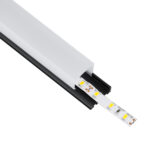 GLOBOSTAR® ALP-LINEAR GLOA 70849-1M Επιφανειακό & Κρεμαστό Προφίλ Αλουμινίου με Λευκό Γαλακτερό Πατητό Κάλυμμα για Ταινίες LED IP20 - Μαύρο & Λευκό - Μ100 x Π2.6 x Υ2.3cm - Image 2