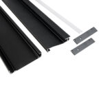 GloboStar® SKIRTINGBOARD-PROFILE 70852-3M Προφίλ Αλουμινίου - Βάση & Ψύκτρα Ταινίας LED με Λευκό Γαλακτερό Κάλυμμα - Επιφανειακή Χρήση για Περβάζι - Πατητό Κάλυμμα - Μαύρο - 3 Μέτρα - Μ300 x Π1.6 x Υ8cm - Image 3