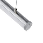 GLOBOSTAR® ALP-ROUND TUBIT 70853-3M Επιφανειακό & Κρεμαστό Προφίλ Αλουμινίου με Λευκό Γαλακτερό Πατητό Κάλυμμα για Ταινίες LED IP20 - Ασημί & Λευκό - Μ300 x Π3 x Υ3cm - Image 6
