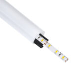 GLOBOSTAR® ALP-ROUND TUBIT 70854-1M Επιφανειακό & Κρεμαστό Προφίλ Αλουμινίου με Λευκό Γαλακτερό Πατητό Κάλυμμα για Ταινίες LED IP20 - Μαύρο & Λευκό - Μ100 x Π3 x Υ3cm - Image 2