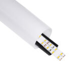 GLOBOSTAR® ALP-ROUND TUBIT 70856-1M Επιφανειακό & Κρεμαστό Προφίλ Αλουμινίου με Λευκό Γαλακτερό Πατητό Κάλυμμα για Ταινίες LED IP20 - Μαύρο & Λευκό - Μ100 x Π6 x Υ6cm - Image 2