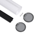 GLOBOSTAR® ALP-ROUND TUBIT 70856-1M Επιφανειακό & Κρεμαστό Προφίλ Αλουμινίου με Λευκό Γαλακτερό Πατητό Κάλυμμα για Ταινίες LED IP20 - Μαύρο & Λευκό - Μ100 x Π6 x Υ6cm - Image 3