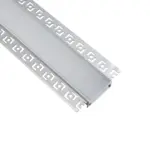 GLOBOSTAR® ALP-PLASTERIN GYPSO 70861-1M Χωνευτό Προφίλ Αλουμινίου Ειδικό για Γυψοσανίδα με Λευκό Γαλακτερό Πατητό Κάλυμμα για Ταινίες LED IP20 - Ασημί & Λευκό - Μ100 x Π7.8 x Υ1.4cm - Image 4